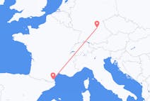 Flyg från Nürnberg, Tyskland till Perpignan, Frankrike