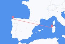 Flyrejser fra Alghero, Italien til La Coruña, Spanien