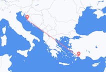 Flug frá Zadar til Dalaman