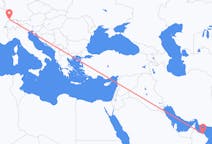 Flyreiser fra Muscat, Oman til Basel, Sveits