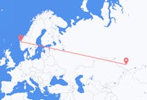 Fly fra Gorno-Altaysk til Førde i Sunnfjord