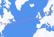 Flights from New York City, the United States to Kalmar, Sweden