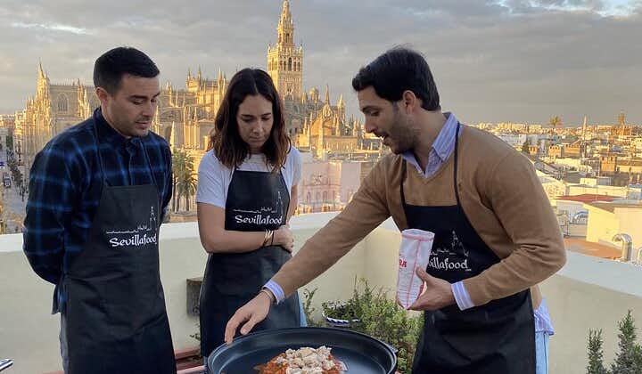 Paella Cooking Class on Rooftop with Seville Highlights Tour 