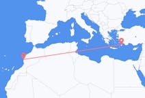 Flyg från Essaouira, Marocko till Rhodes, England, Grekland
