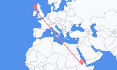 Flyg från Lalibela, Etiopien till Derry, Nordirland