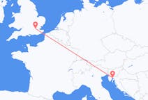 Flyg från London till Rijeka