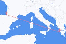 Flights from Zakynthos Island, Greece to Biarritz, France