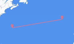 Vluchten van Bermuda, Verenigd Koninkrijk naar Ponta Delgada, Portugal