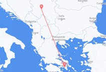 セルビアのクラリエボからから、ギリシャのアテネまでのフライト