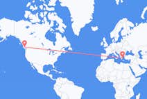 加拿大出发地 坎贝尔河飞往加拿大目的地 雅典的航班