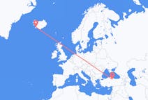 アイスランド、 レイキャビクから、アイスランド、アマスヤへ行きのフライト