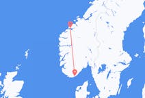 Vluchten van Kristiansand, Noorwegen naar Molde, Noorwegen