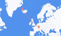 出发地 瑞士从苏黎世出发目的地 冰岛伊萨菲厄泽的航班