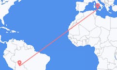 Vluchten van Trinidad, Bolivia naar Trapani, Italië