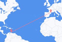 Flyg från Willemstad, Curaçao till Carcassonne, Frankrike