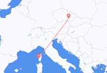 Flyrejser fra Ajaccio, Frankrig til Brno, Tjekkiet