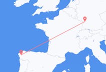 Flyg från Santiago de Compostela (regionhuvudort), Spanien till Karlsruhe, Tyskland