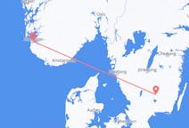 Lennot Stavangerista, Norjasta Växjölle, Ruotsiin