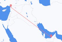 Flüge von Abu Dhabi, die Vereinigten Arabischen Emirate nach Provinz Hatay, die Türkei