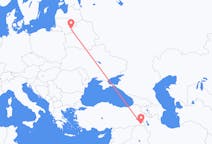 Vluchten van Hakkâri, Turkije naar Vilnius, Litouwen