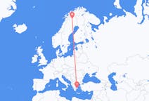 Flyreiser fra Kiruna, Sverige til Athen, Hellas