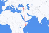 Flyreiser fra Mogadishu, til Diyarbakir