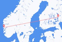 노르웨이 베르겐에서 출발해 핀란드 요엔수에게(으)로 가는 항공편
