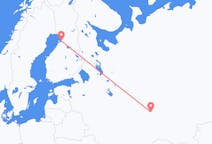 Vluchten van Kazan, Rusland naar Oulu, Finland