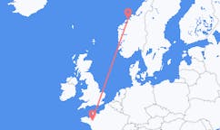 Flyreiser fra Kristiansund, Norge til Rennes, Frankrike