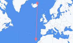 Voli dalla città di Tenerife, la Spagna alla città di Egilsstaðir, l'Islanda
