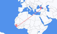 Flyreiser fra Freetown, Sierra Leone til Tokat, Tyrkia