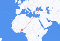Flyreiser fra Cotonou, Benin til Ankara, Tyrkia