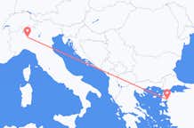 Flyreiser fra Edremit, til Milano