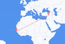 Flyg från Ziguinchor, Senegal till Sanliurfa, Turkiet