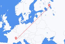 Vluchten van Petrozavodsk naar Grenoble