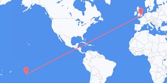 Flüge von die Cookinseln nach das Vereinigte Königreich
