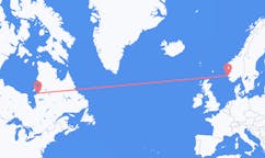 出发地 加拿大库朱瓦拉皮克目的地 挪威海宁格松的航班