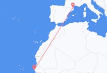 Loty z Dakar, Senegal do Perpignan, Francja