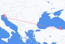 Vols de Girésun, Turquie à Pula, Croatie