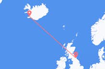 来自英格兰的泰恩河畔纽卡斯尔目的地 冰岛雷克雅未克的航班