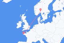 Flights from Quimper, France to Oslo, Norway