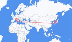 Flyreiser fra Shirahama, Japan til Cagliari, Italia