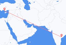Flights from Vijayawada, India to Gazipaşa, Turkey