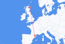 Flights from Barcelona in Spain to Aberdeen in Scotland