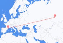 Flights from Kemerovo, Russia to Perpignan, France