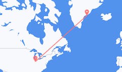 Flyg från Indianapolis, USA till Kulusuk, Grönland