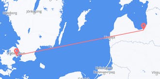 Flyg från Lettland till Danmark