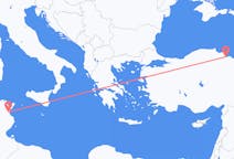 Flyreiser fra Enfidha, Tunisia til Samsun, Tyrkia