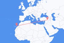 Flyreiser fra Diyarbakir, Tyrkia til Lanzarote, Spania