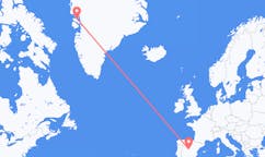 出发地 西班牙马德里目的地 格陵兰卡修特的航班